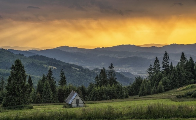 Beskidy o zachodzie